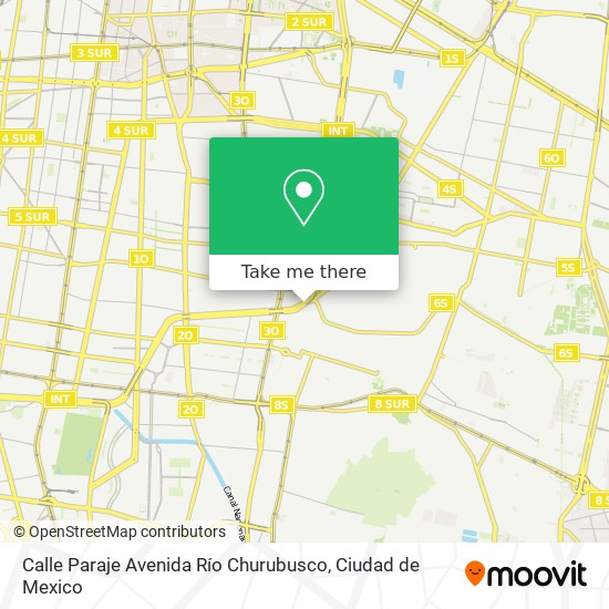 Mapa de Calle Paraje Avenida Río Churubusco