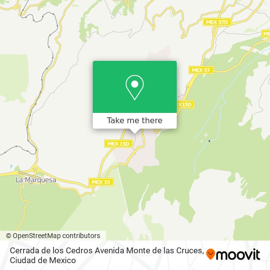 Mapa de Cerrada de los Cedros Avenida Monte de las Cruces