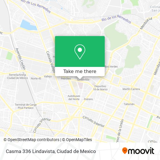 Casma 336 Lindavista map