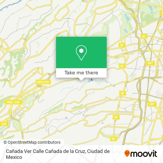 Mapa de Cañada Ver Calle Cañada de la Cruz