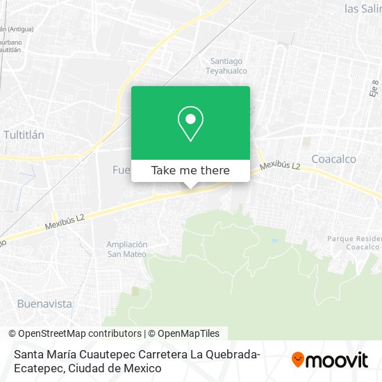 Mapa de Santa María Cuautepec Carretera La Quebrada-Ecatepec