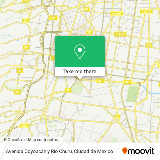 Avenida Coyoacán y Río Churu map