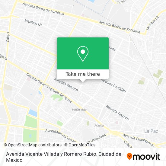 Mapa de Avenida Vicente Villada y Romero Rubio