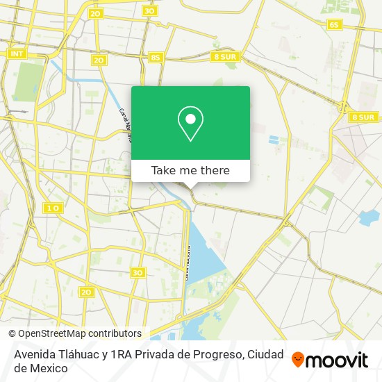 Avenida Tláhuac y 1RA Privada de Progreso map