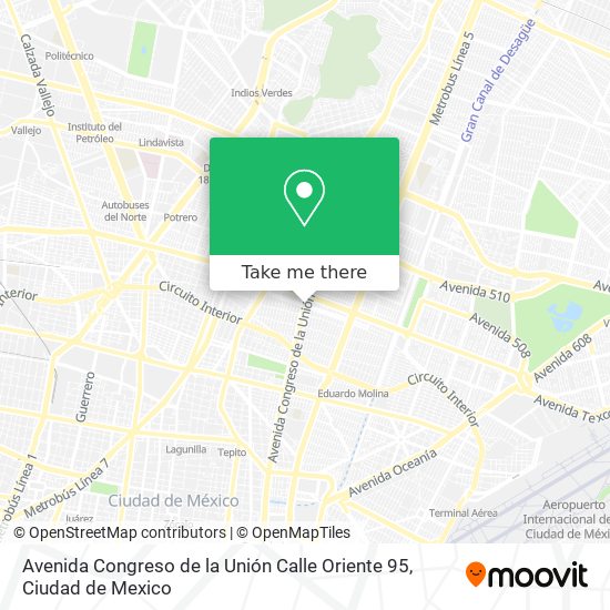 Avenida Congreso de la Unión Calle Oriente 95 map