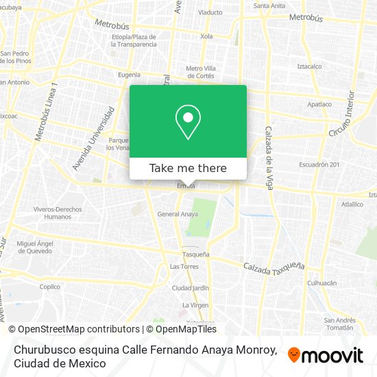 Churubusco esquina Calle Fernando Anaya Monroy map