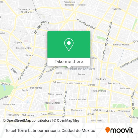 Telcel Torre Latinoamericana map