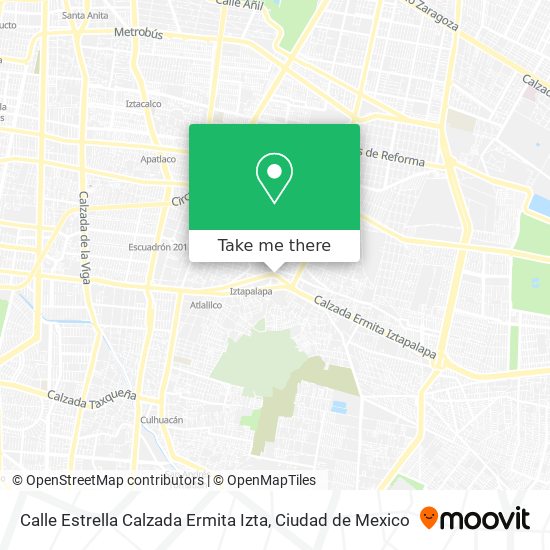 Calle Estrella Calzada Ermita Izta map