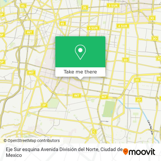 Eje Sur esquina Avenida División del Norte map