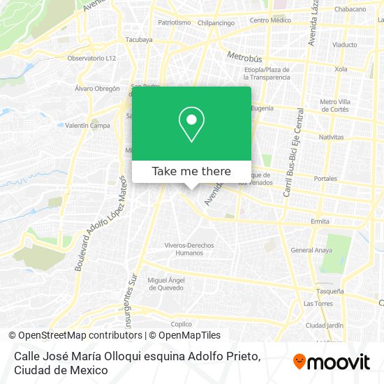 Calle José María Olloqui esquina Adolfo Prieto map