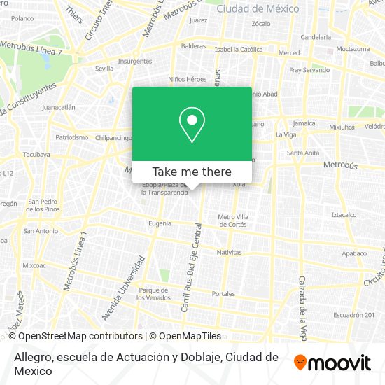 Allegro, escuela de Actuación y Doblaje map