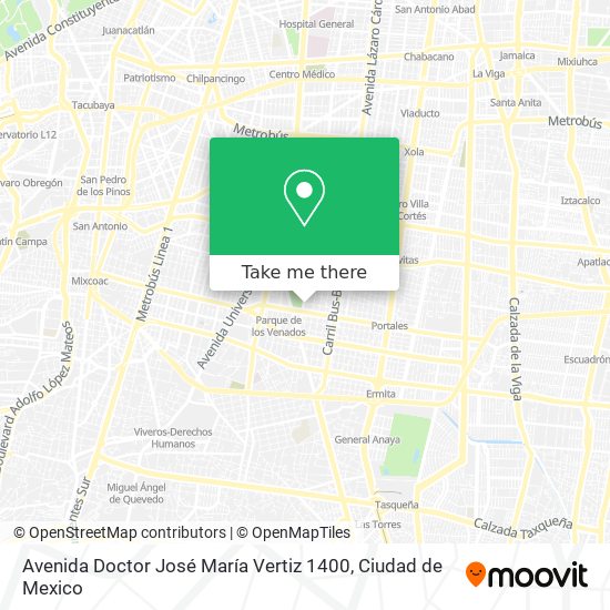 Avenida Doctor José María Vertiz 1400 map
