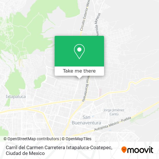 Mapa de Carril del Carmen Carretera Ixtapaluca-Coatepec