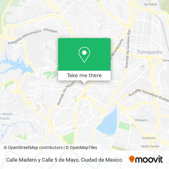 Mapa de Calle Madero y Calle 5 de Mayo