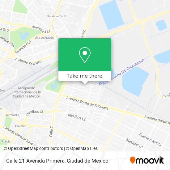 Calle 21 Avenida Primera map