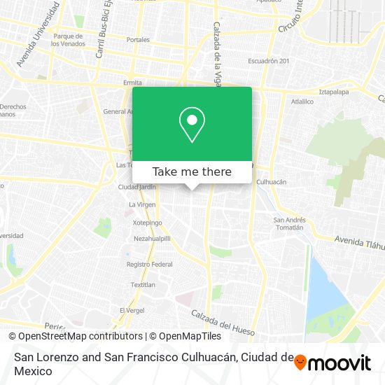 San Lorenzo and San Francisco Culhuacán map