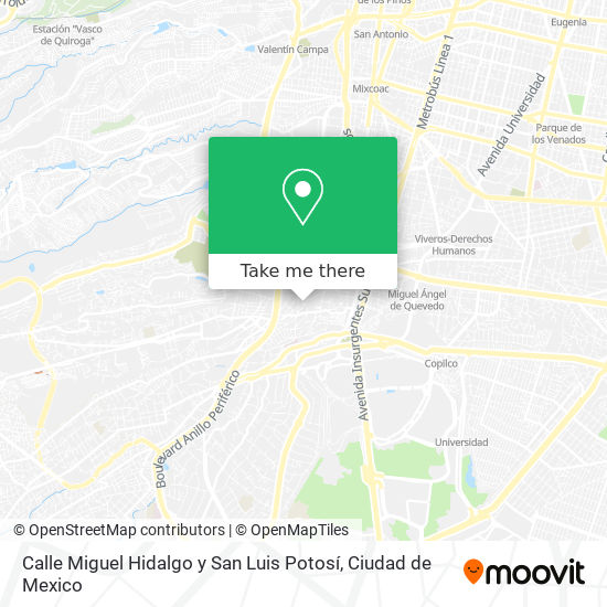 Calle Miguel Hidalgo y San Luis Potosí map