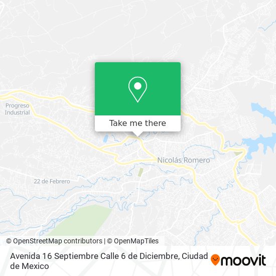 Mapa de Avenida 16 Septiembre Calle 6 de Diciembre