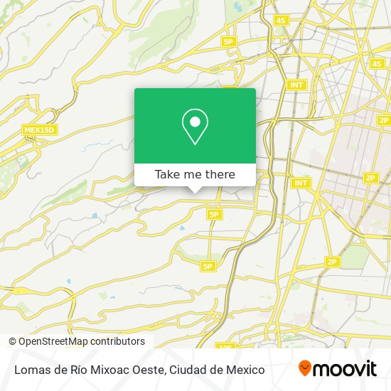 Lomas de Río Mixoac Oeste map