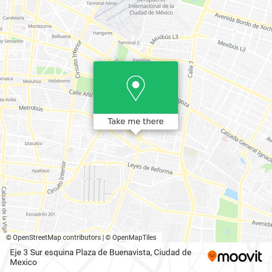 Eje 3 Sur esquina Plaza de Buenavista map