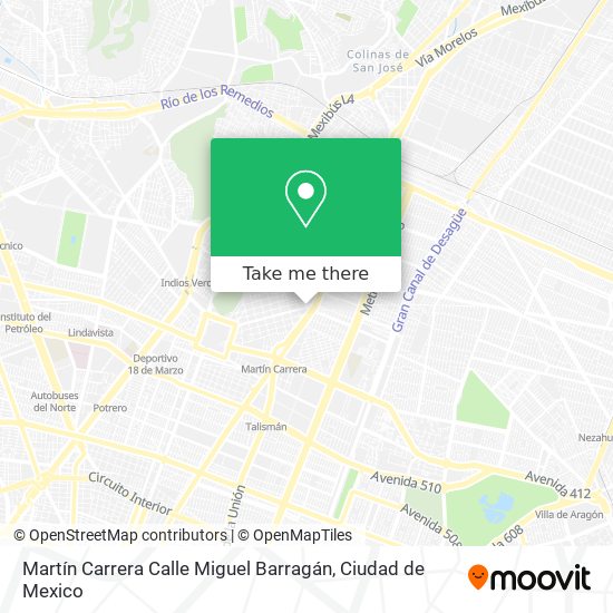 Mapa de Martín Carrera Calle Miguel Barragán