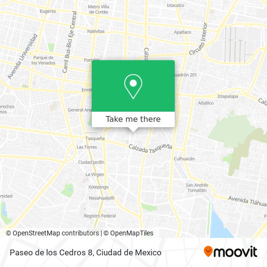 Paseo de los Cedros 8 map