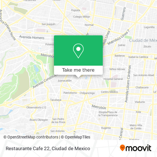 Mapa de Restaurante Cafe 22