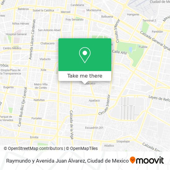 Mapa de Raymundo y Avenida Juan Álvarez