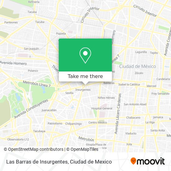 Las Barras de Insurgentes map