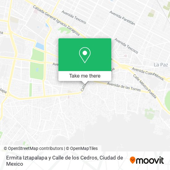 Ermita Iztapalapa y Calle de los Cedros map