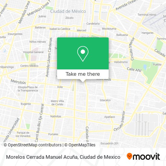 Morelos Cerrada Manuel Acuña map