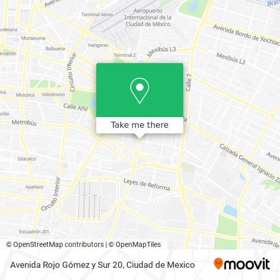 Avenida Rojo Gómez y Sur 20 map