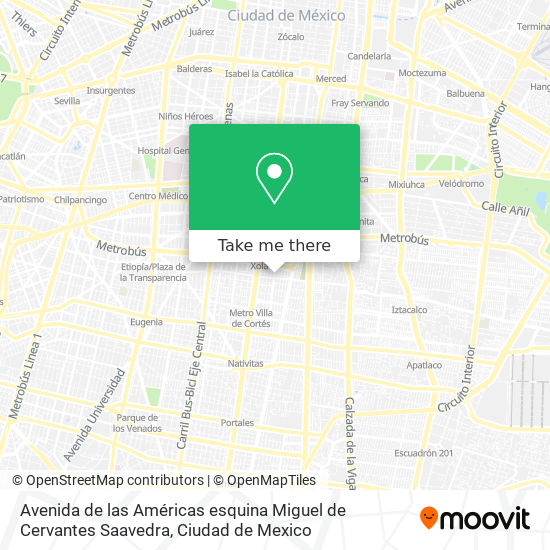 Avenida de las Américas esquina Miguel de Cervantes Saavedra map