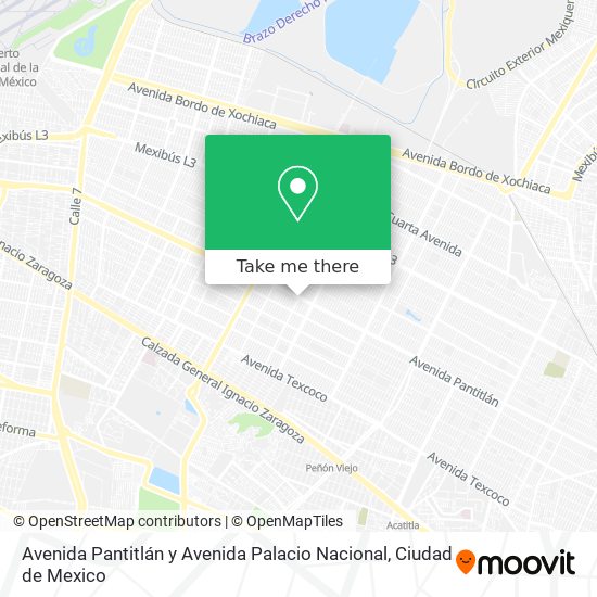 Avenida Pantitlán y Avenida Palacio Nacional map