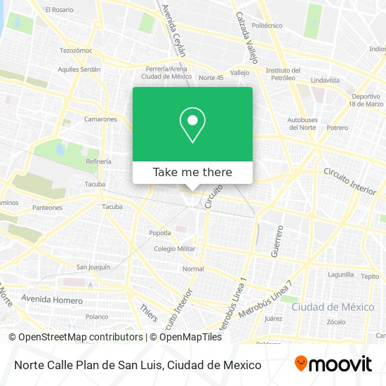 Norte Calle Plan de San Luis map