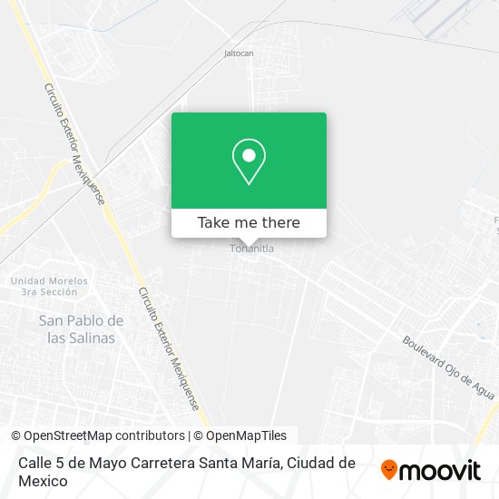 Calle 5 de Mayo Carretera Santa María map