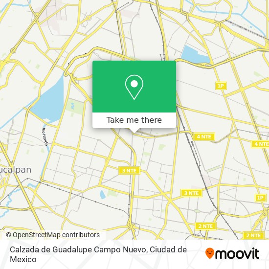 Calzada de Guadalupe Campo Nuevo map