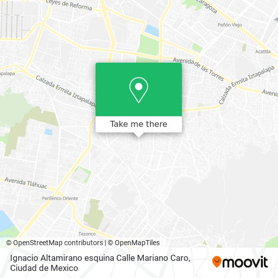 Ignacio Altamirano esquina Calle Mariano Caro map