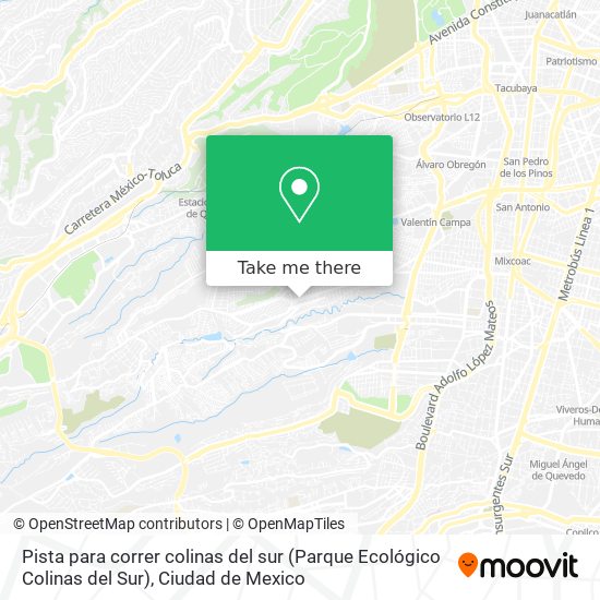 Pista para correr colinas del sur (Parque Ecológico Colinas del Sur) map