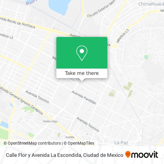 Mapa de Calle Flor y Avenida La Escondida