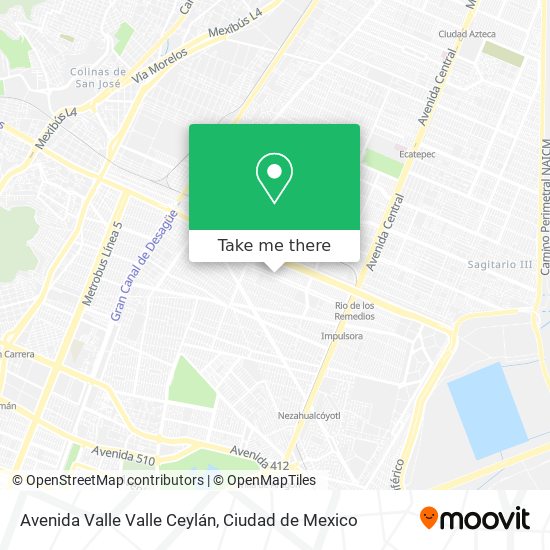 Mapa de Avenida Valle Valle Ceylán