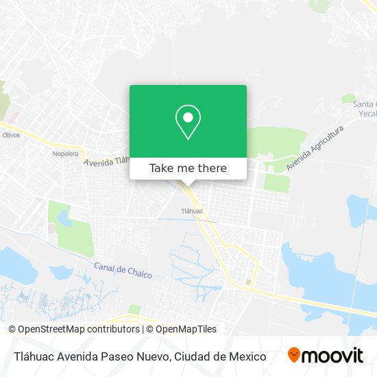 Mapa de Tláhuac Avenida Paseo Nuevo