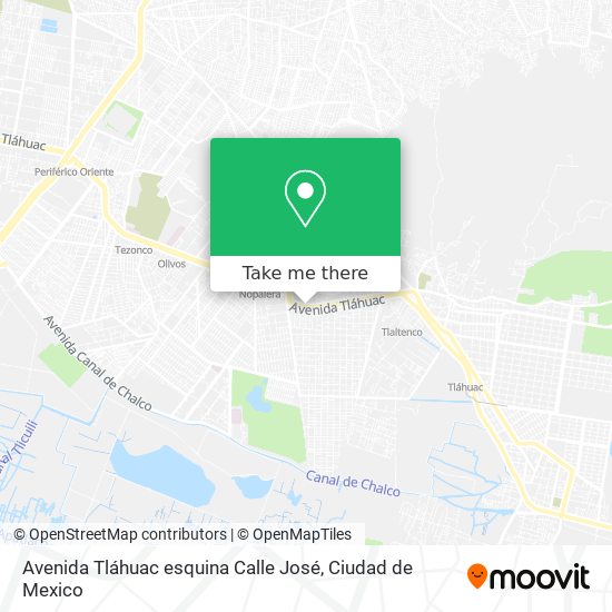 Mapa de Avenida Tláhuac esquina Calle José