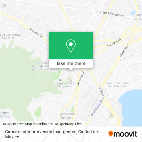 Circuito Interior Avenida Insurgentes map