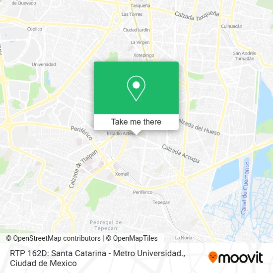 RTP 162D: Santa Catarina - Metro Universidad. map