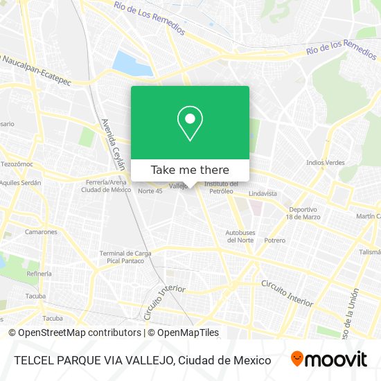 TELCEL PARQUE VIA VALLEJO map