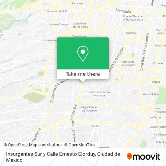 Mapa de Insurgentes Sur y Calle Ernesto Elorduy