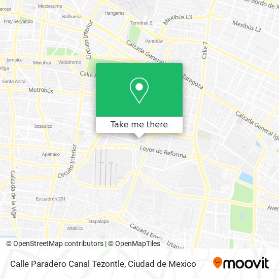 Calle Paradero Canal Tezontle map