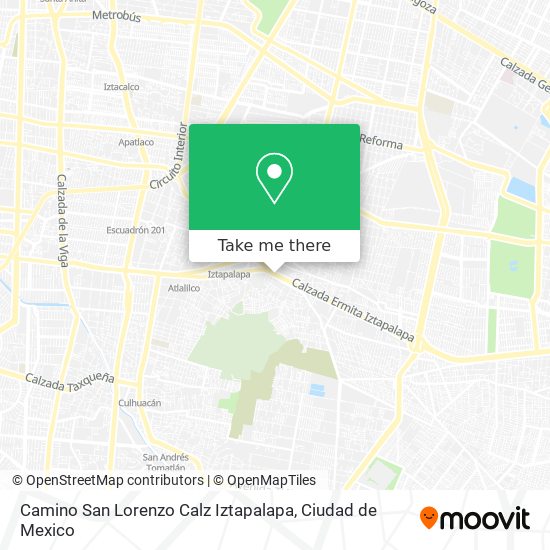 Camino San Lorenzo Calz Iztapalapa map