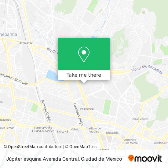 Júpiter esquina Avenida Central map